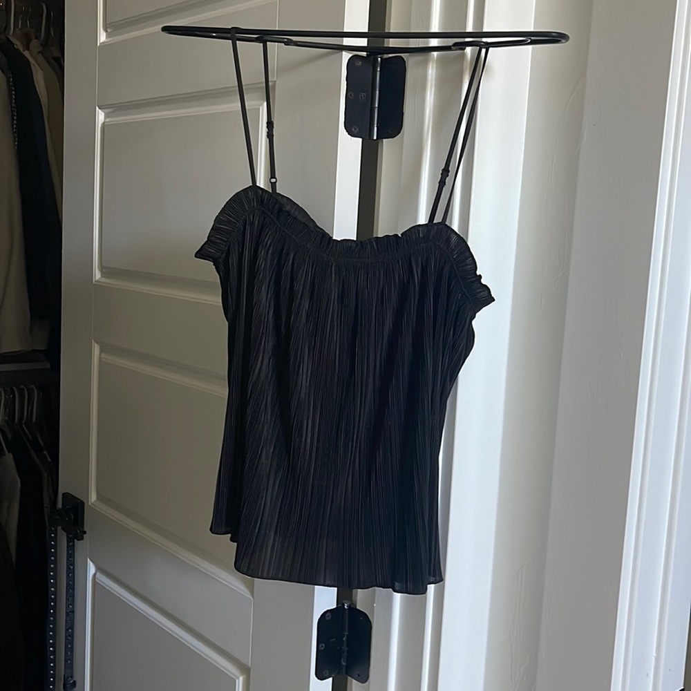 MADEWELL New W/Tags black spaghetti strap textured top